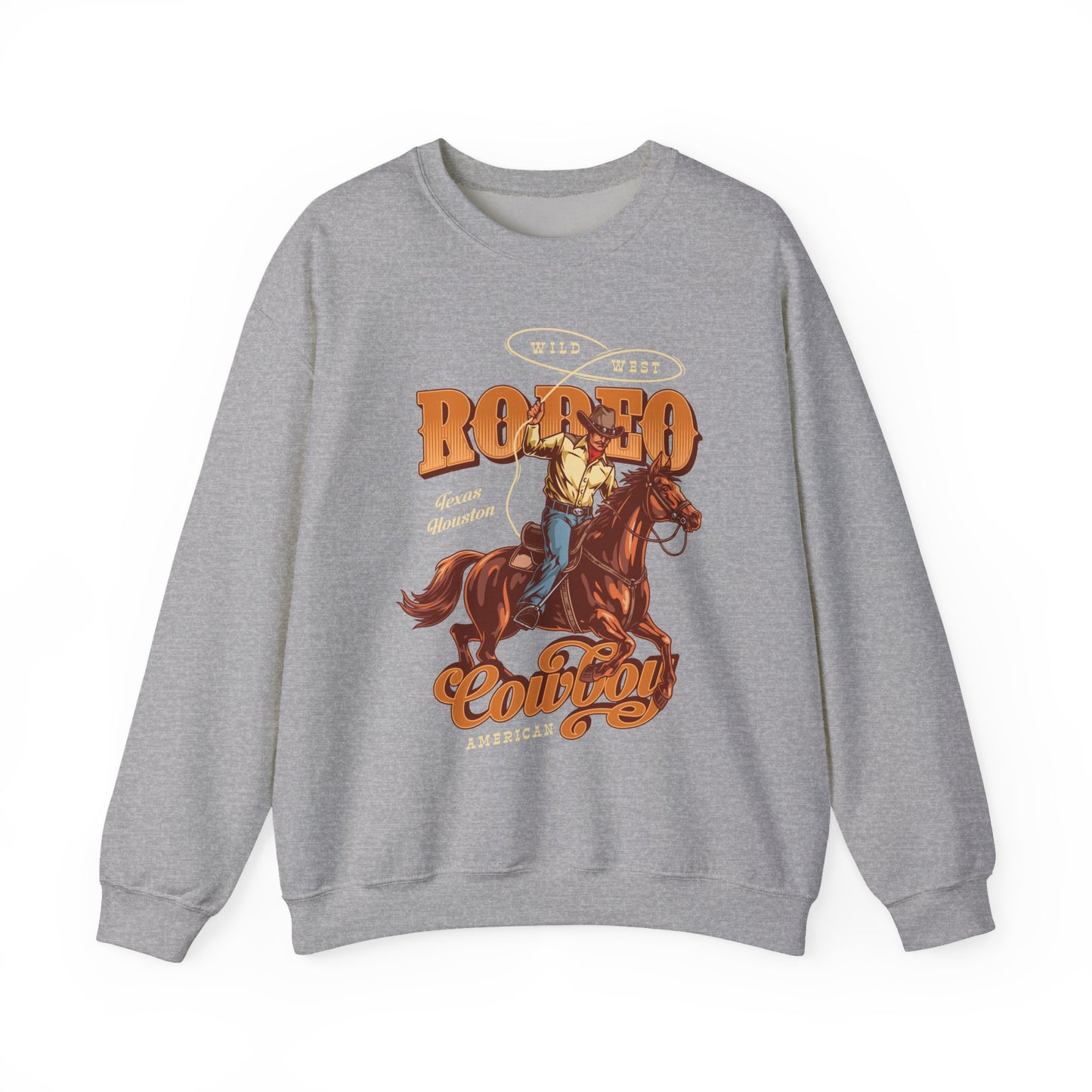Crewneck Sweatshirt - Wild West - Houston, Texas - American Rodeo Cowboy