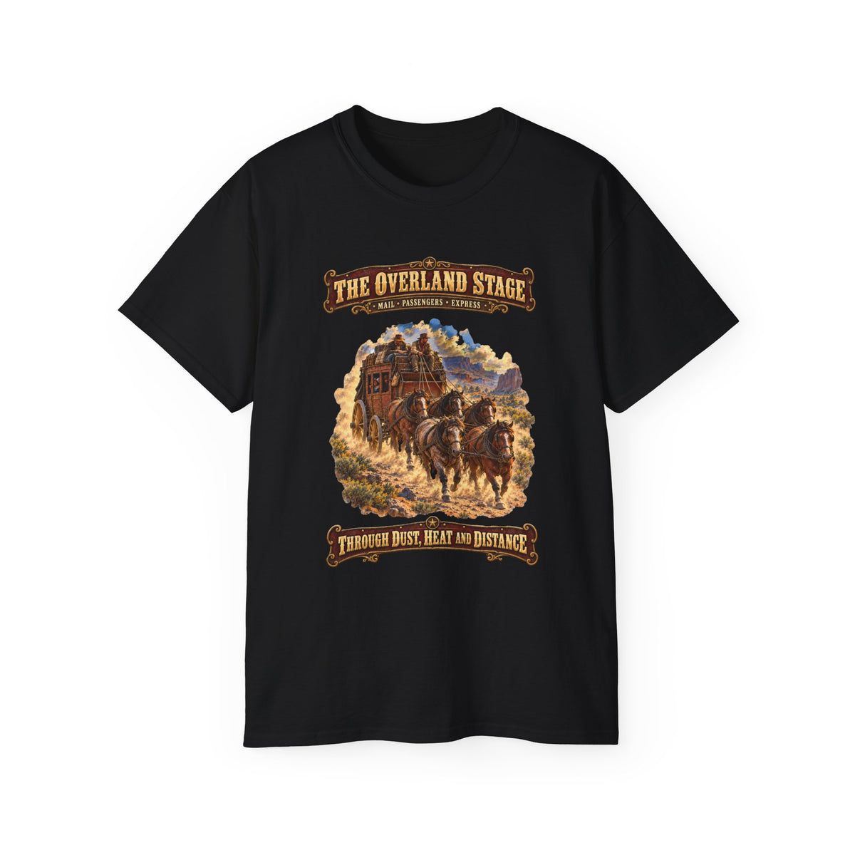Unisex Ultra Cotton Tee - Overland Stage - Dusty Trails - 3D - Enhanced