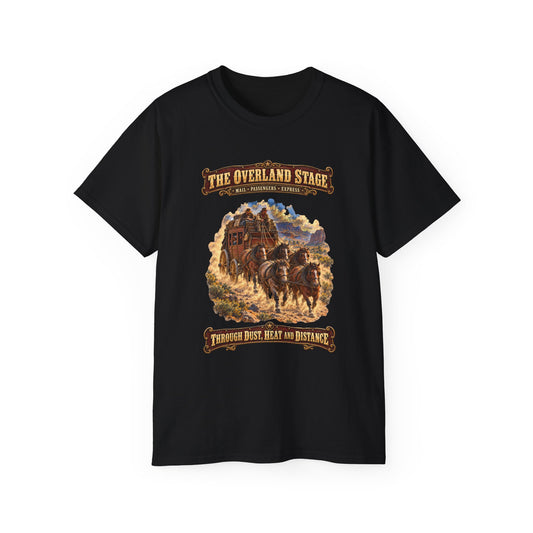 Unisex Ultra Cotton Tee - Overland Stage - Dusty Trails - 3D - Enhanced
