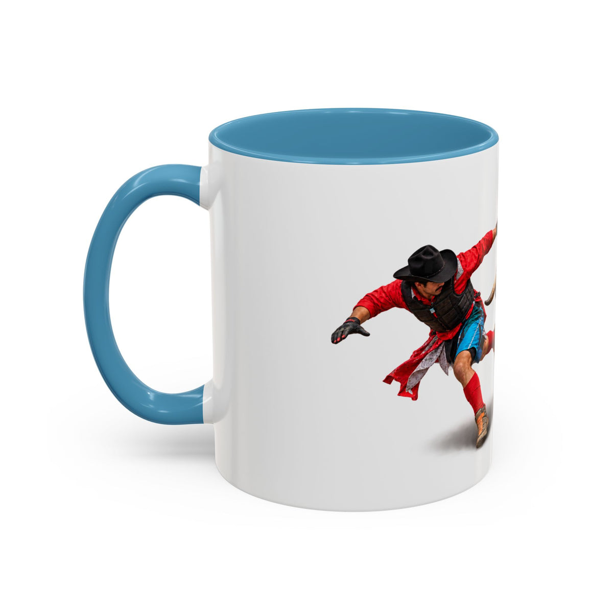 Accent Coffee Mug (11, 15oz) - Rodeo - Bull and Clown - 3D