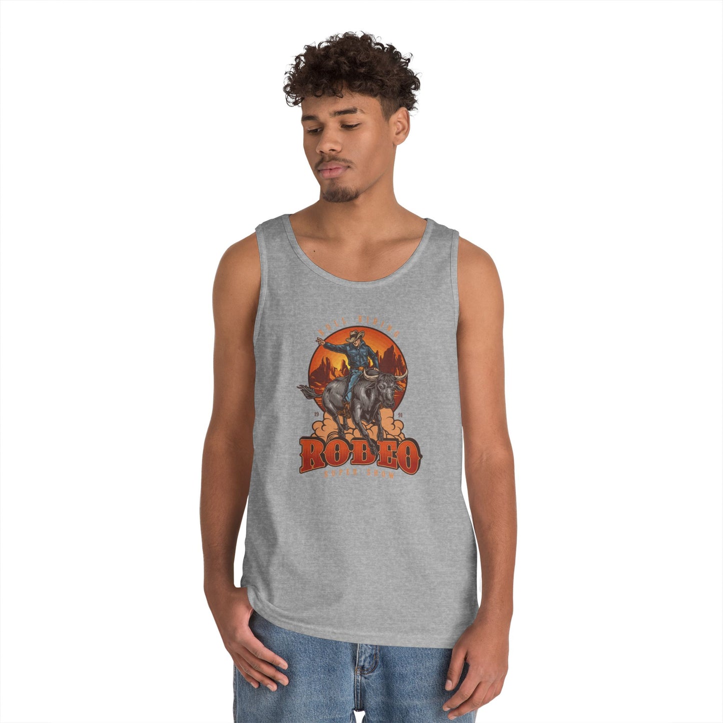 Unisex Heavy Cotton Tank Top - Bull Riding - Rodeo Super Show