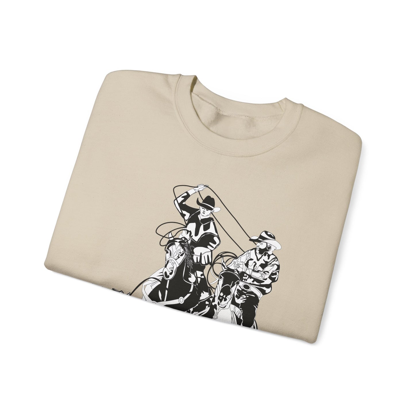 Crewneck Sweatshirt - California Rodeo - Salinas Team Roping - BW
