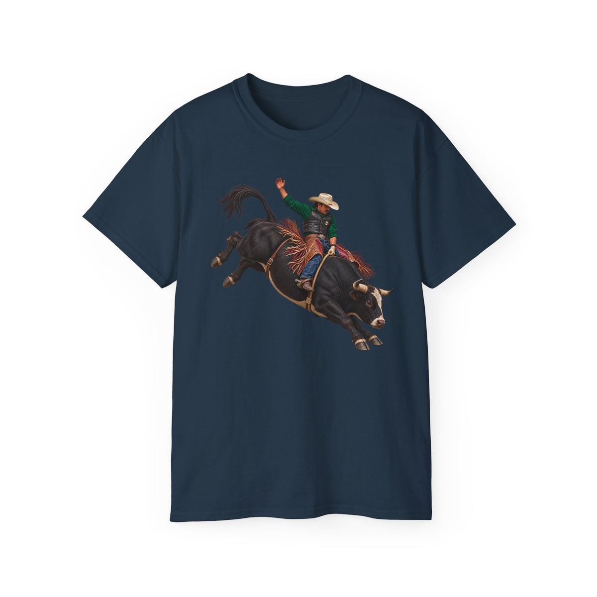 Unisex Ultra Cotton Tee - Cowboys - Bull Rider - Latino - without Text - 3D Transparent