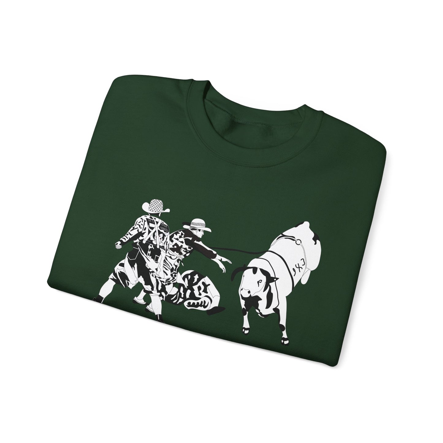 Crewneck Sweatshirt - Clowns and Bull - BW