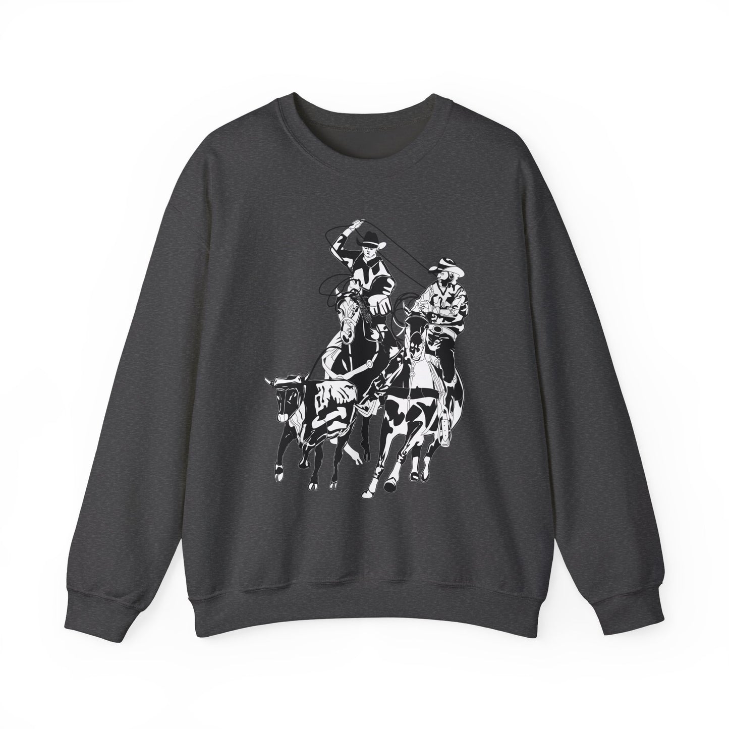 Crewneck Sweatshirt - California Rodeo - Salinas Team Roping - BW