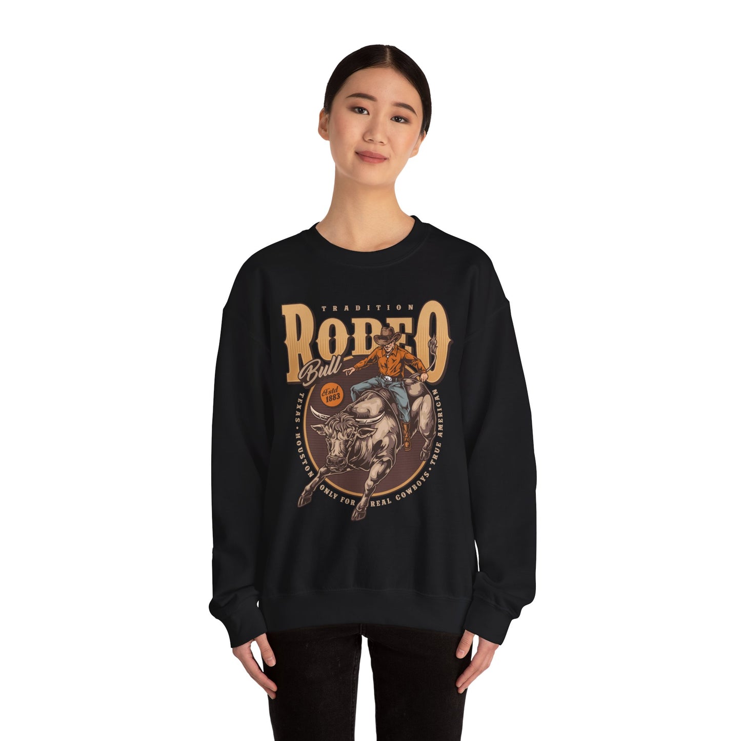 Crewneck Sweatshirt - Tradition Rodeo Bull - Real Cowboys