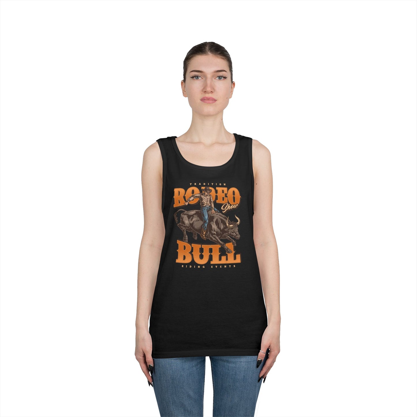 Unisex Heavy Cotton Tank Top - Tradition Rodeo Show - Bull Riding Events
