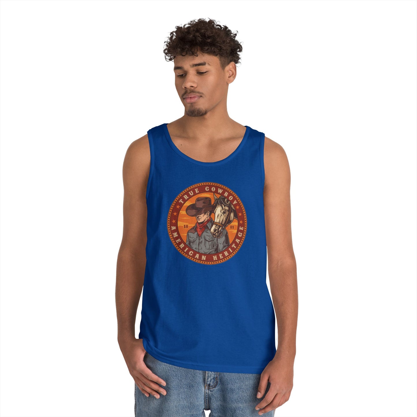 Unisex Heavy Cotton Tank Top - True Cowboy - American Heritage