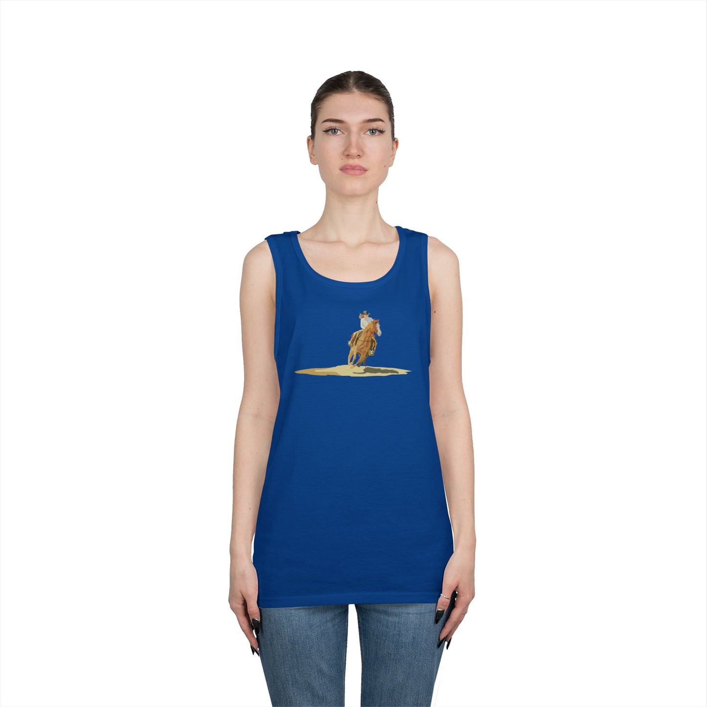 Unisex Heavy Cotton Tank Top - Rodeo - Cow Girl