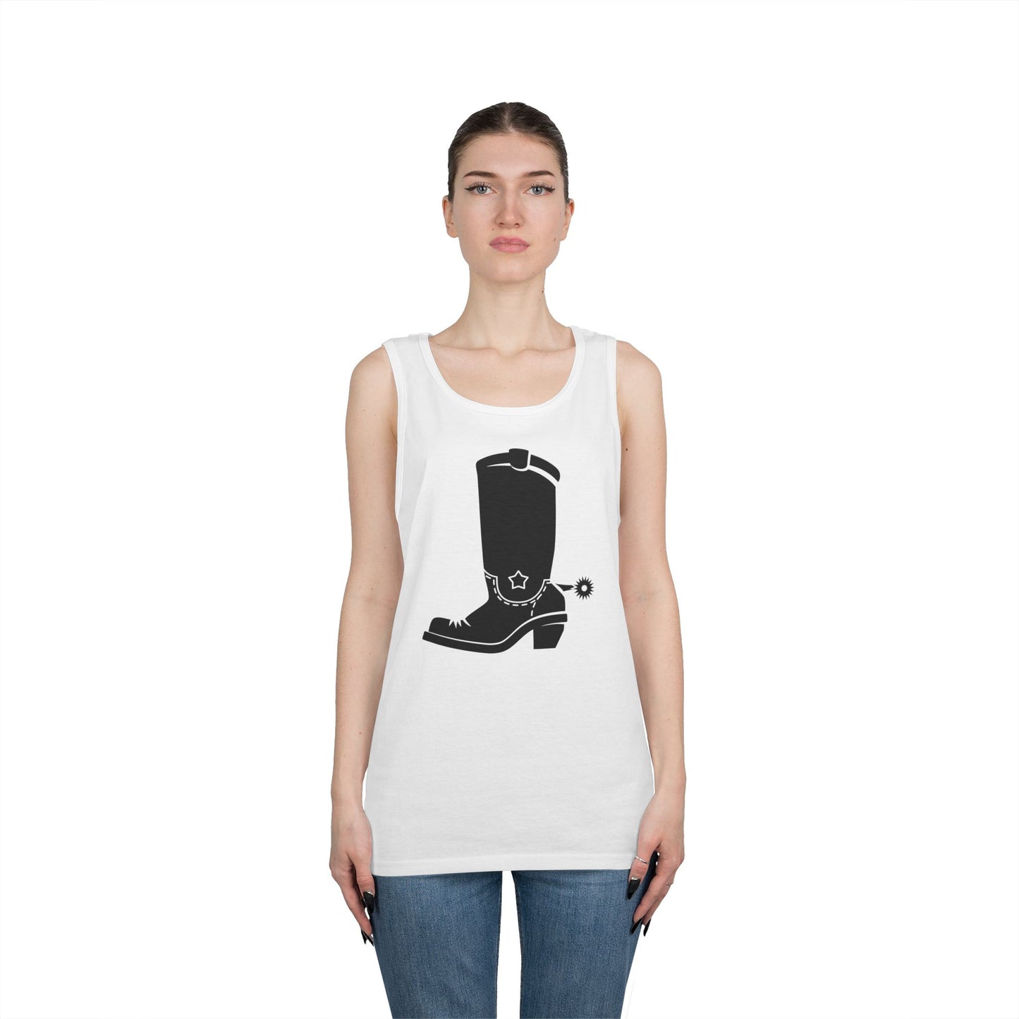 Unisex Heavy Cotton Tank Top - Western Boot with Spur X 300
