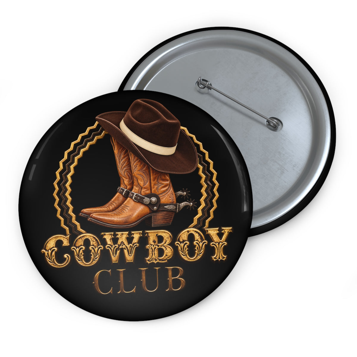Custom Pin Buttons - Cowboys - Cowboy Club - Color - 3D Transparent