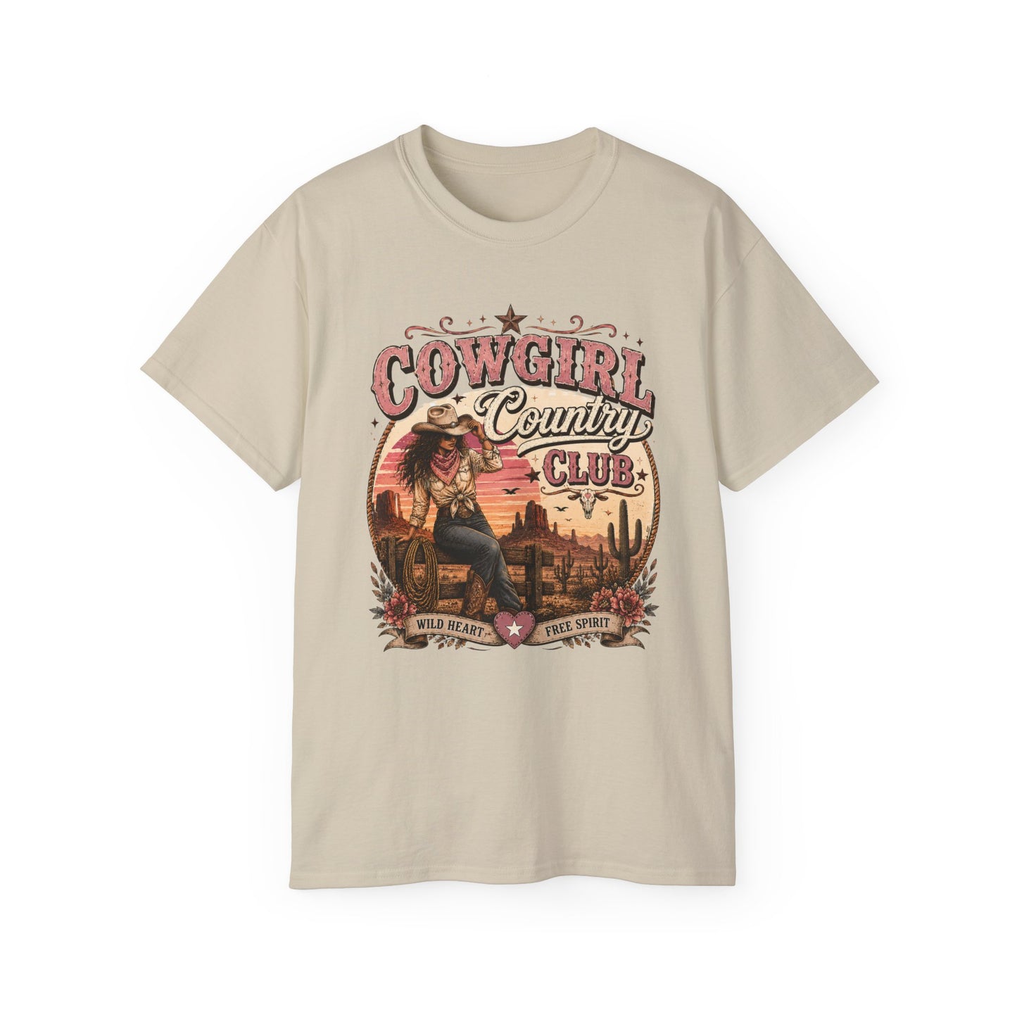 T-Shirt - Cowgirl country club emblem