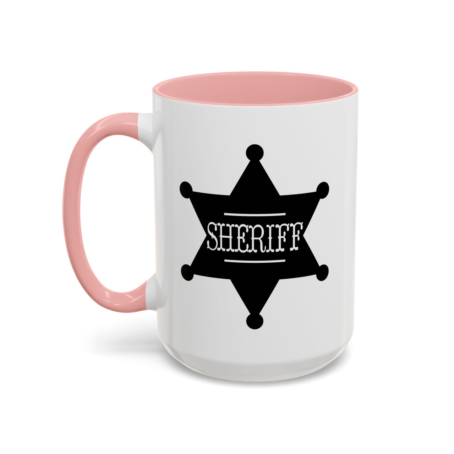 Accent Coffee Mug (11, 15oz) - Sheriff Badge w Txt Sheriff X 300