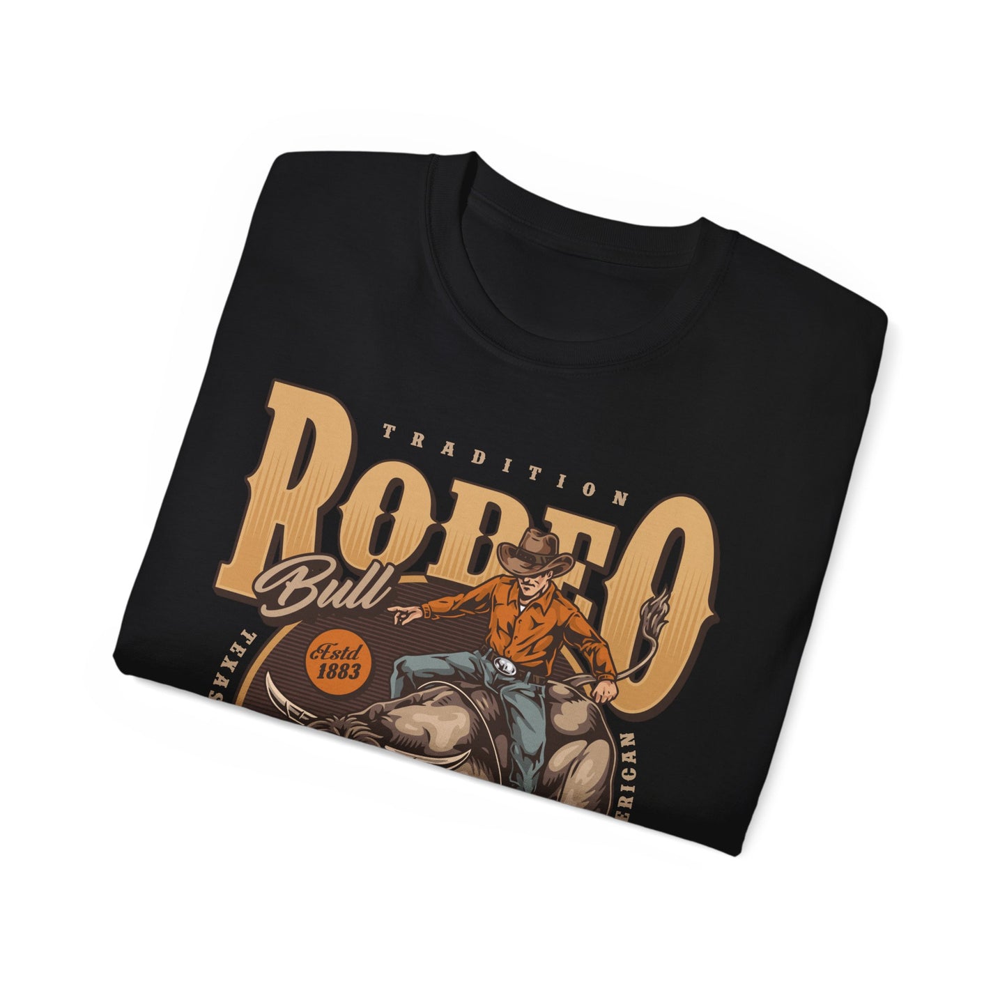 Unisex Ultra Cotton Tee - Tradition Rodeo Bull - Real Cowboys