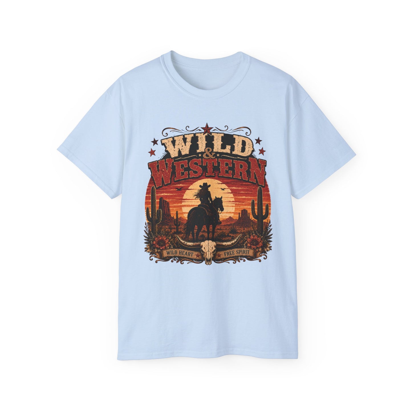 T-Shirt - Wild Western sunset ride