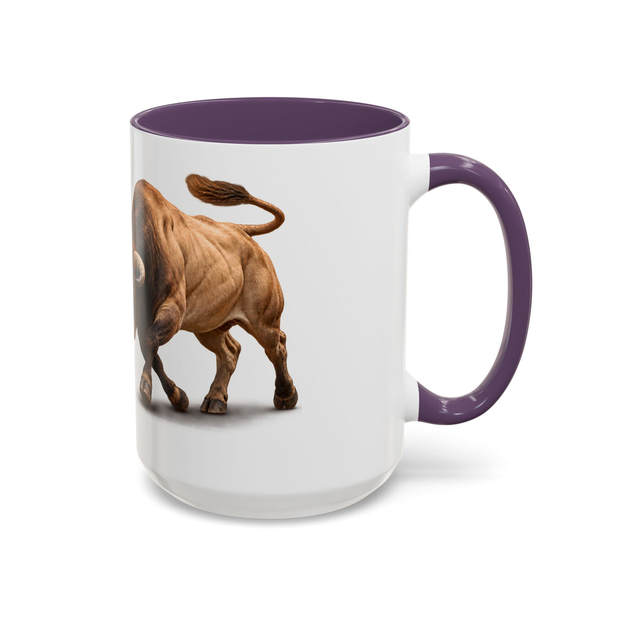 Accent Coffee Mug (11, 15oz) - Rodeo - Bull and Clown - 3D
