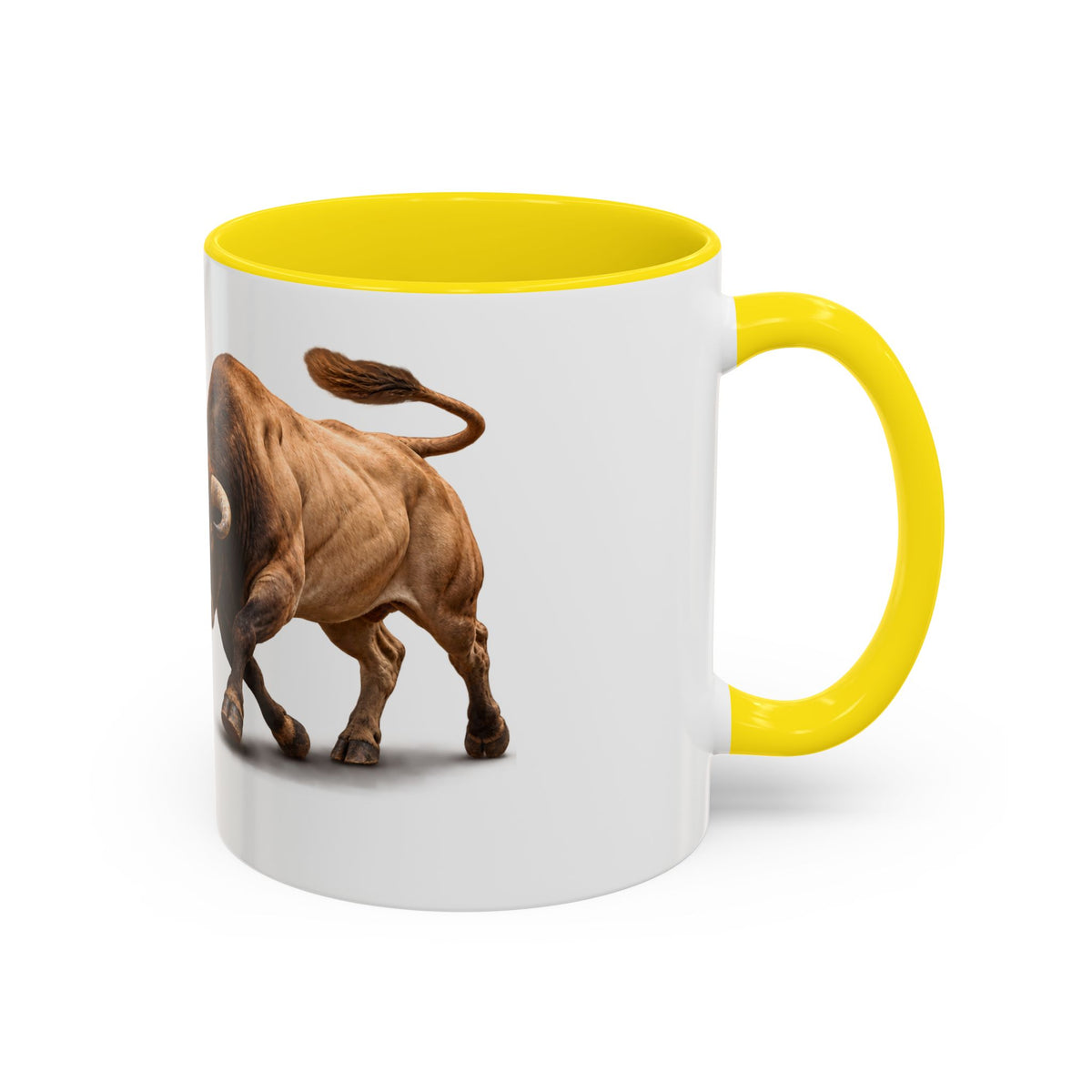 Accent Coffee Mug (11, 15oz) - Rodeo - Bull and Clown - 3D
