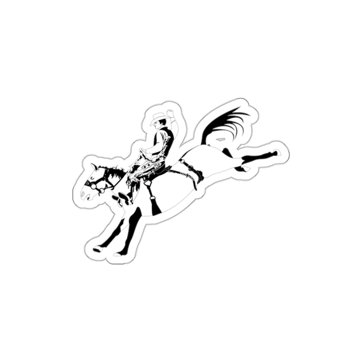 Die-cut stickers - Cowboy - Bronco Buster - BW