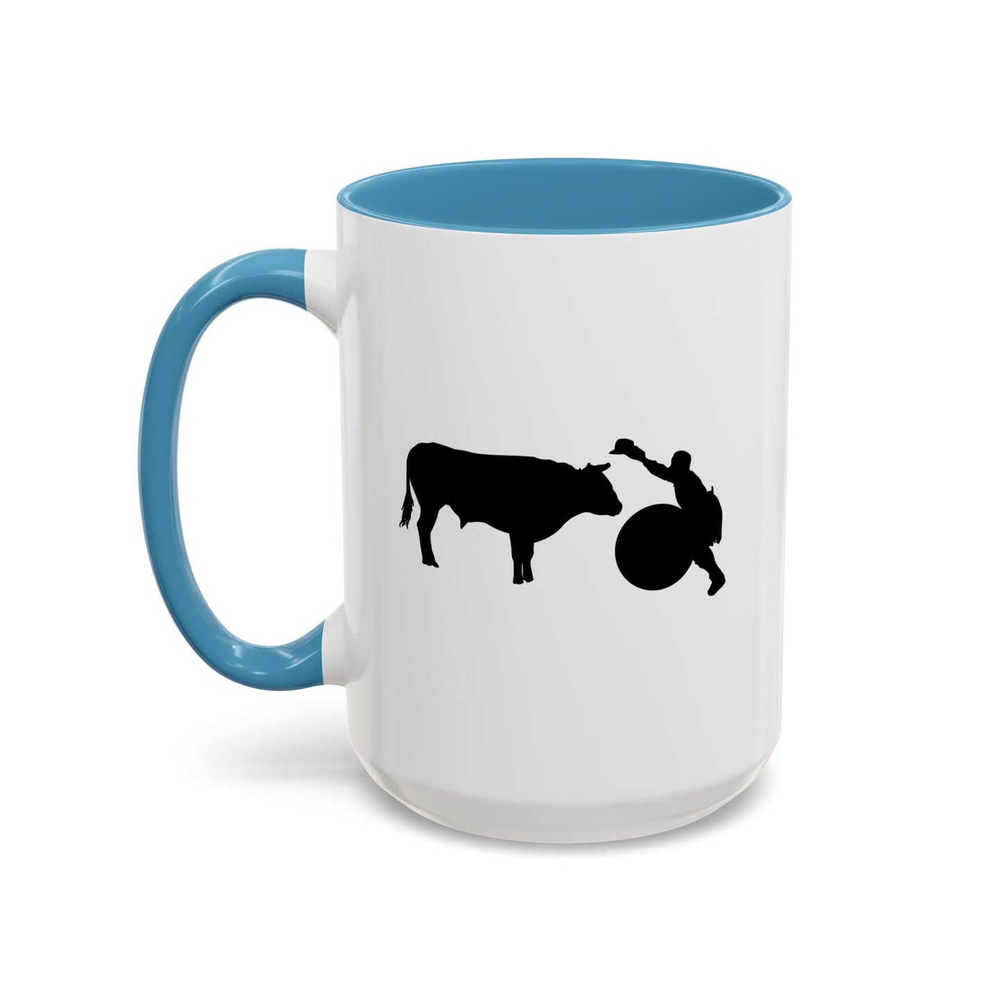 Accent Coffee Mug (11, 15oz) - Clown and Bull - Silhouette - V2