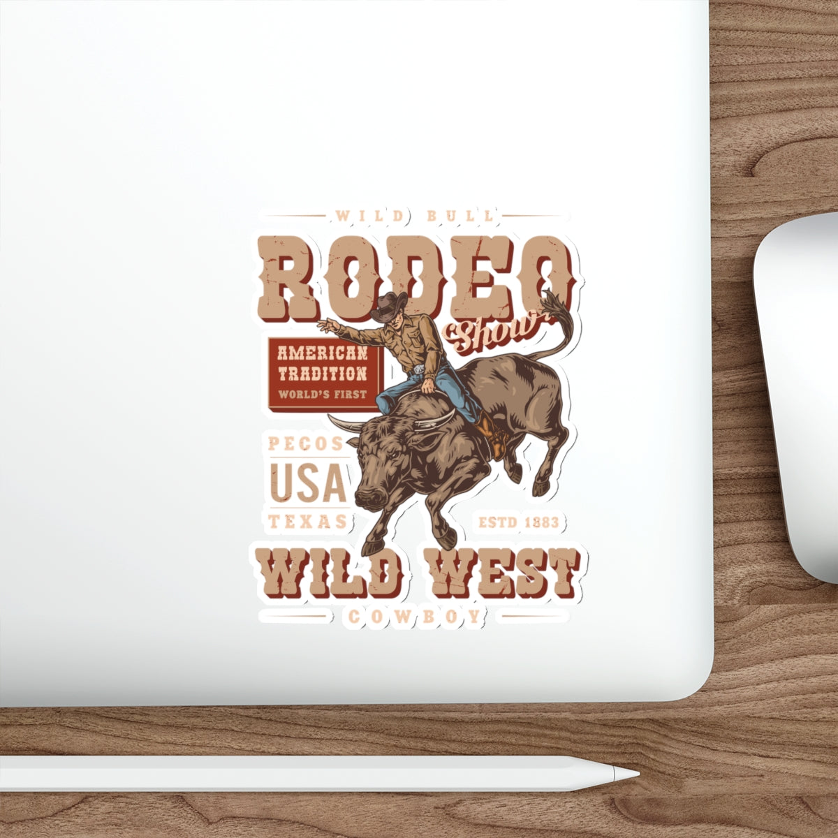 Die-cut stickers - American Tradition Wild Bull Rodeo Show - Wild West Cowboy, Texas