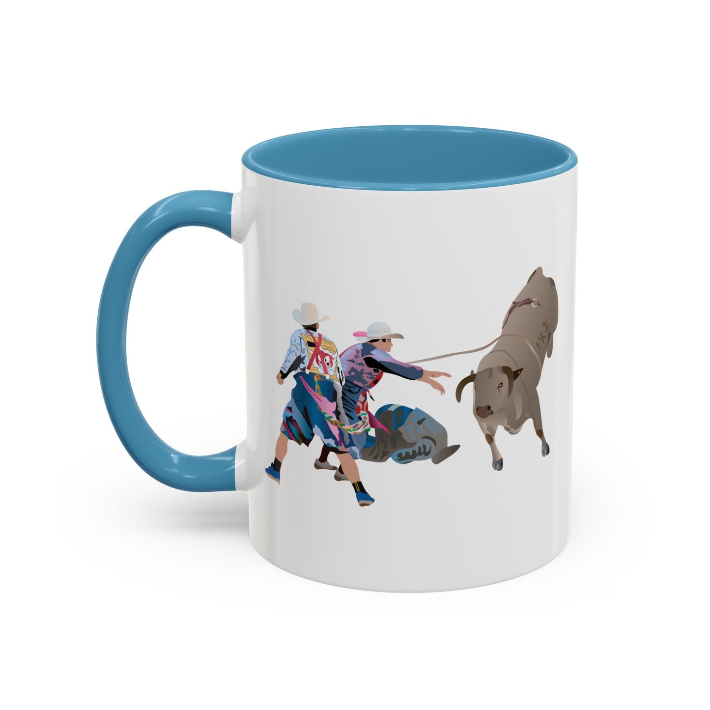 Accent Coffee Mug (11, 15oz) - Clowns and Bull
