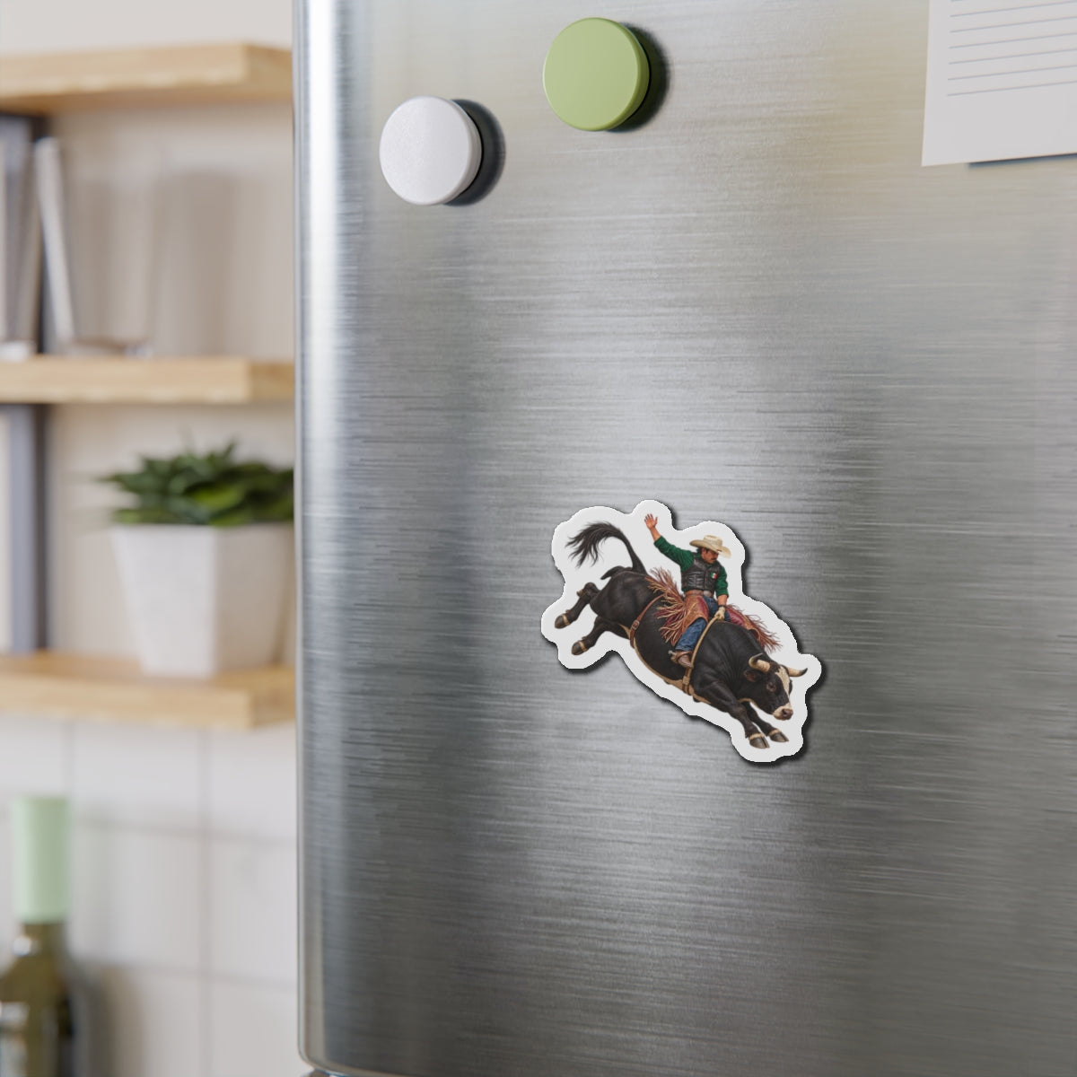 Die-Cut Magnets — Cowboys - Bull Rider - Latino - without Text - 3D Transparent