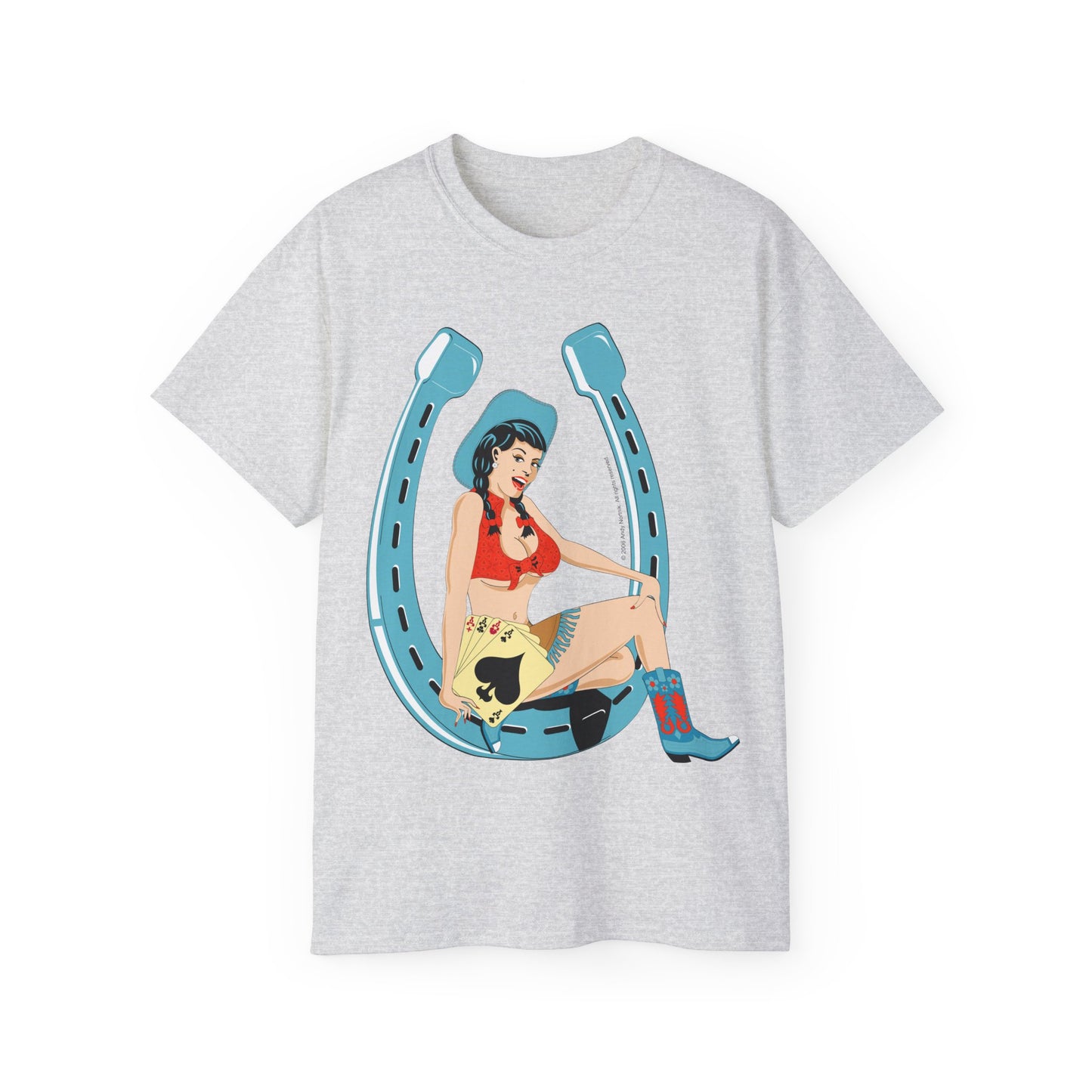 Unisex Ultra Cotton Tee - Sexy Cowgirl Luck - Lady Luck