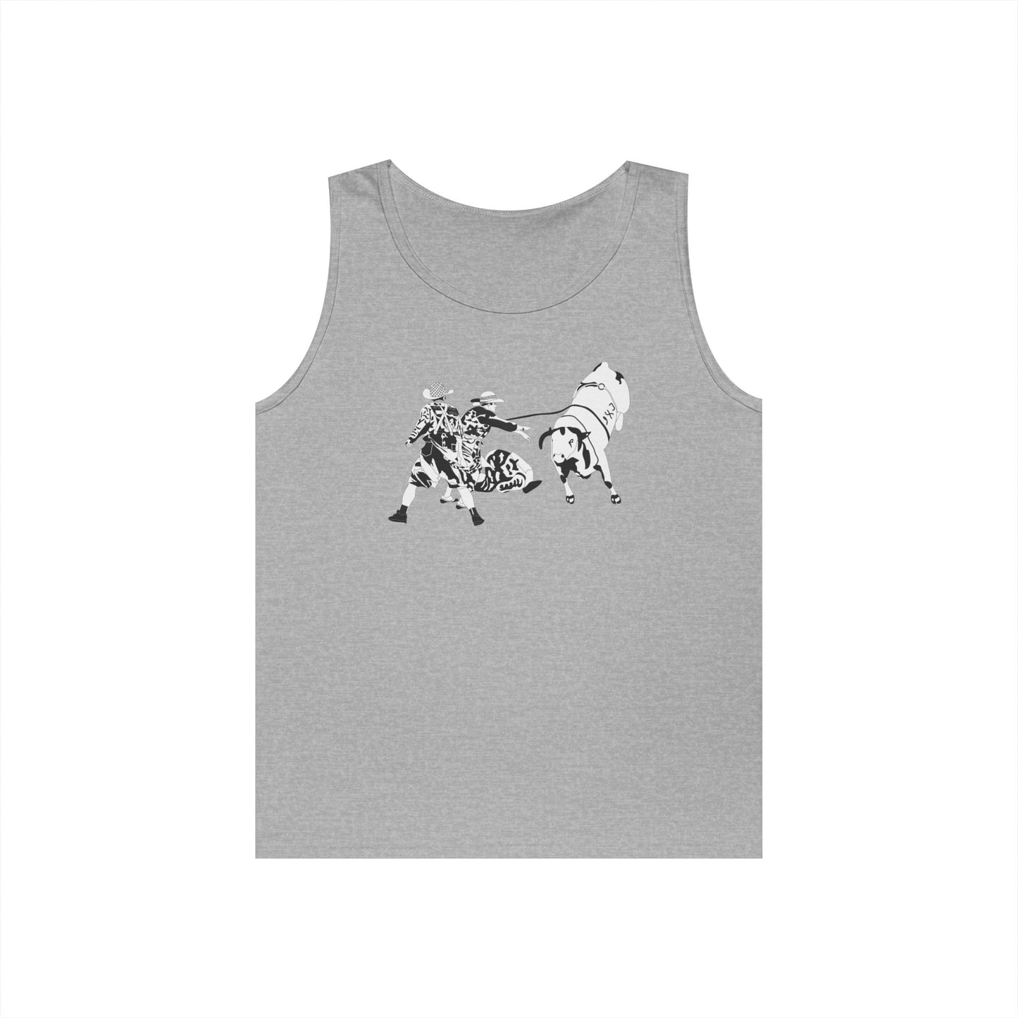 Unisex Heavy Cotton Tank Top - Clowns and Bull - BW