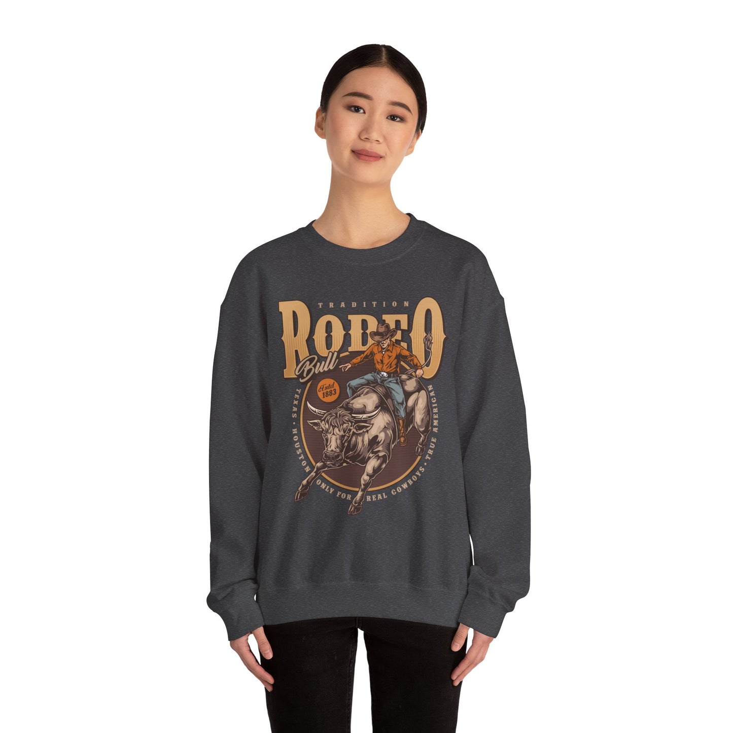 Crewneck Sweatshirt - Tradition Rodeo Bull - Real Cowboys