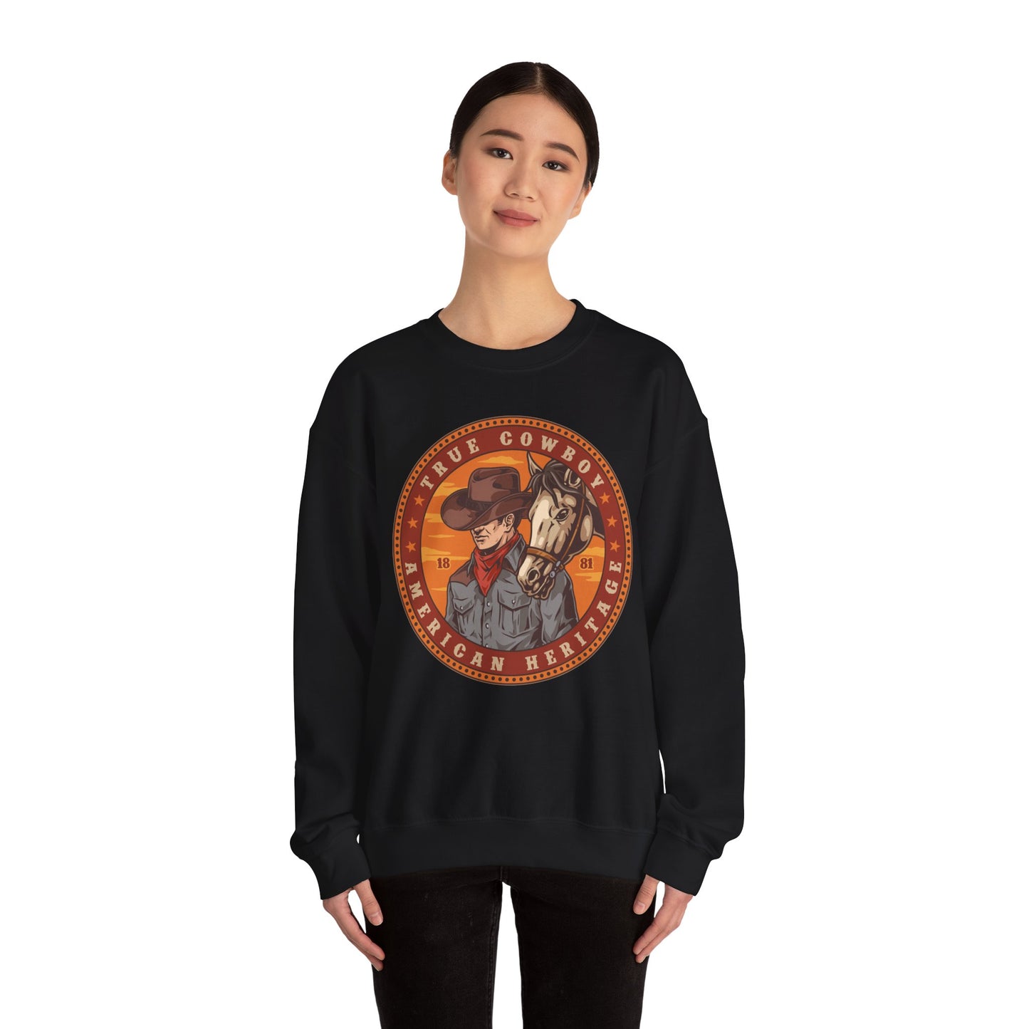 Crewneck Sweatshirt - True Cowboy - American Heritage