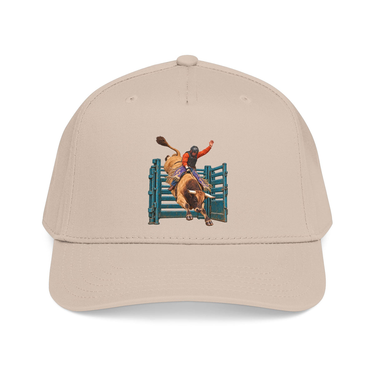 Mid Profile Baseball Cap — Cowboys - Bull Rider - Out of the Chute - without Text - 3D Transparent