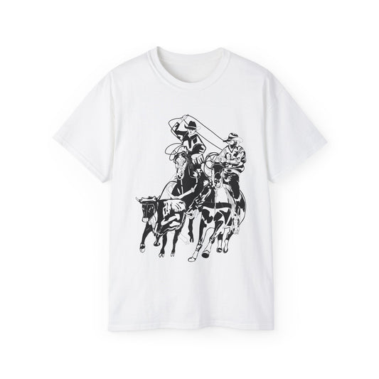 Unisex Ultra Cotton Tee - California Rodeo - Salinas Team Roping - BW