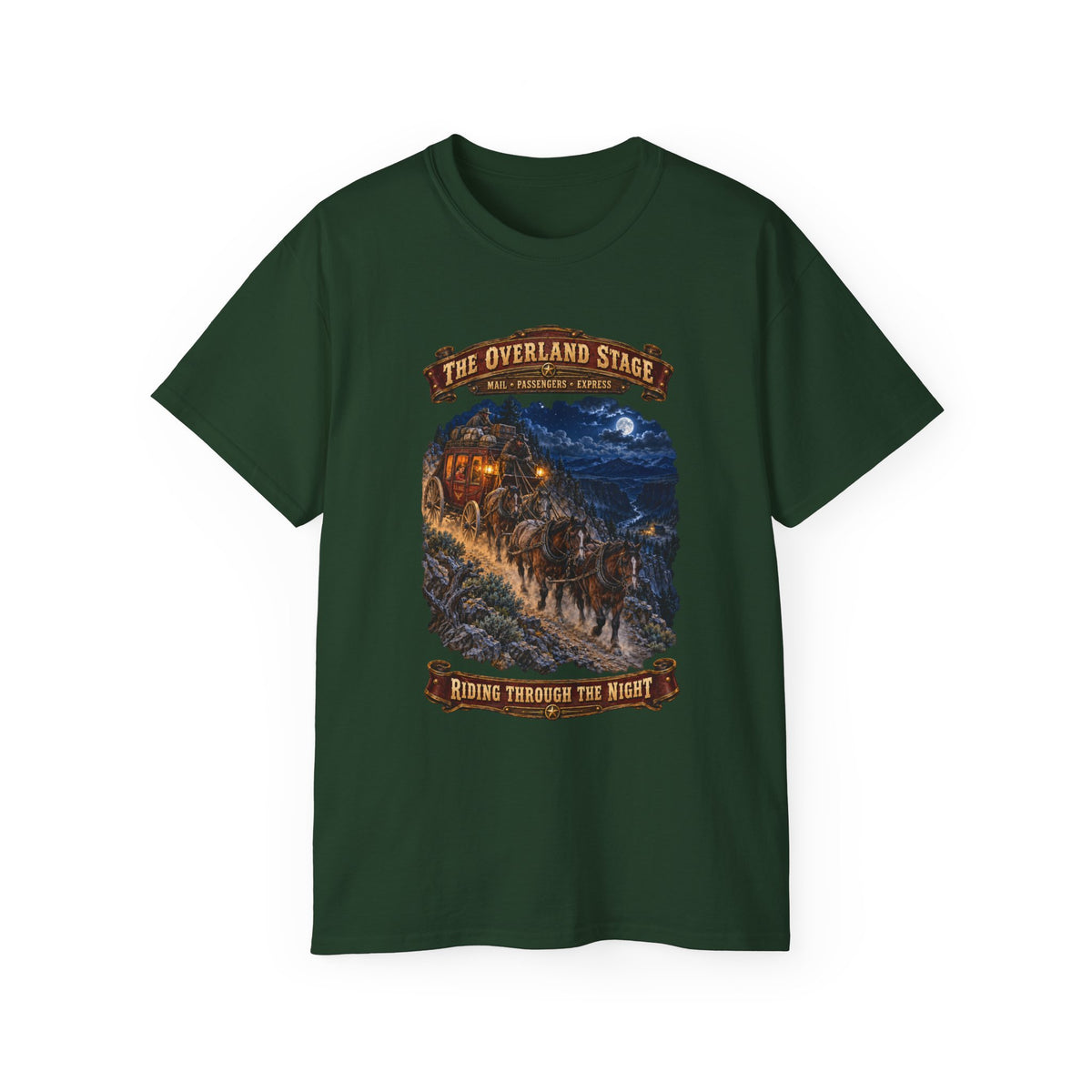 Unisex Ultra Cotton Tee - Night Ride Overland Stage - Dusty Trails - 3D - Enhanced