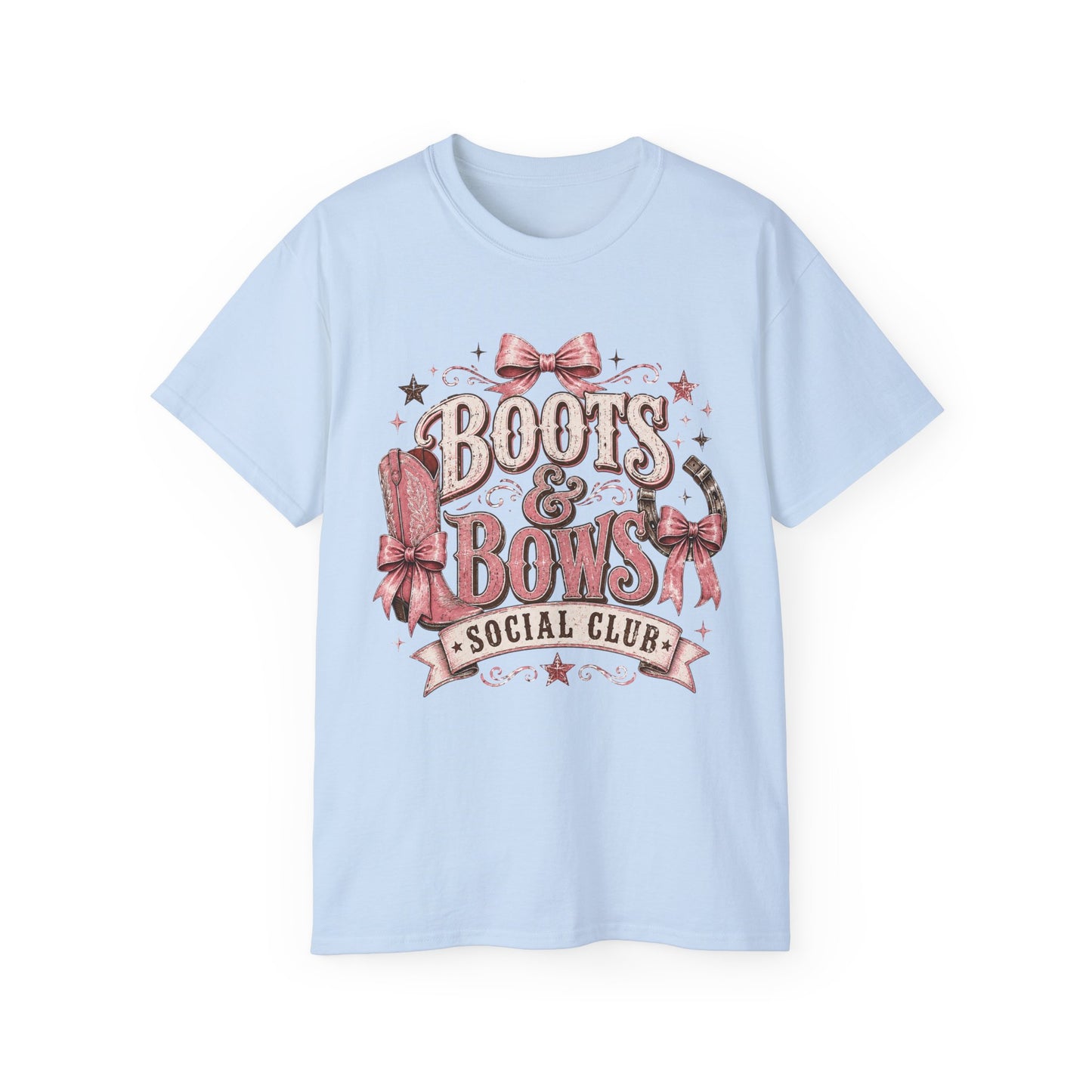 T-Shirt - Cowgirl boots and bows badge