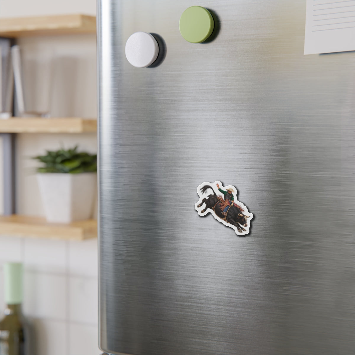 Die-Cut Magnets — Cowboys - Bull Rider - Latino - without Text - 3D Transparent