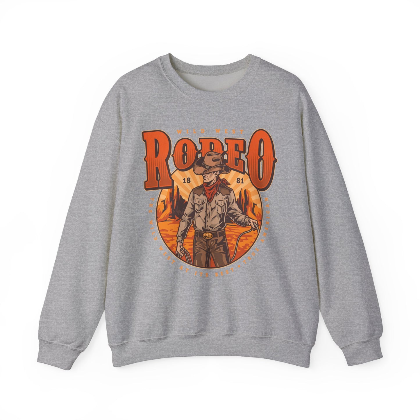 Crewneck Sweatshirt - Wild West Rodeo - True American - The Wild West At Its Best