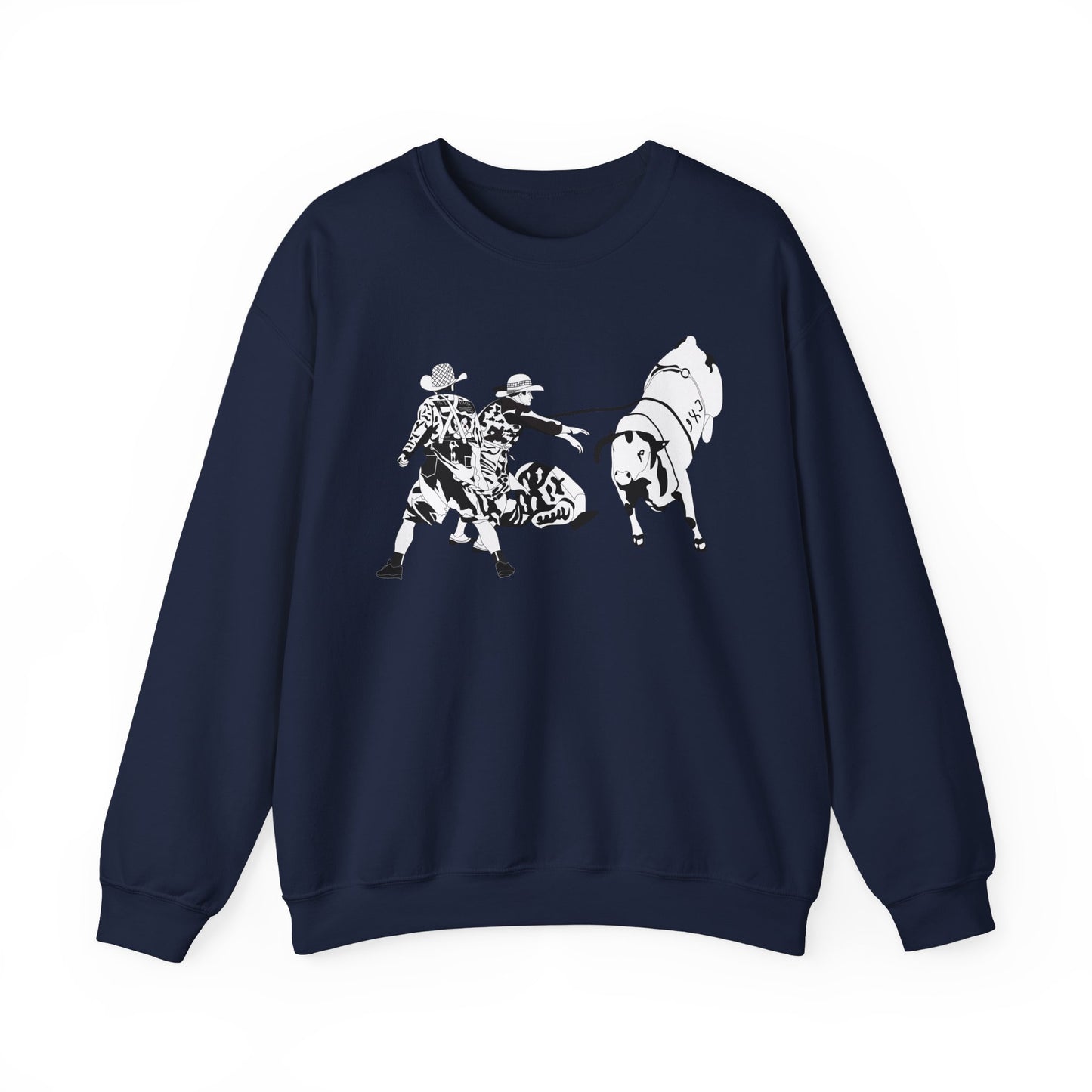 Crewneck Sweatshirt - Clowns and Bull - BW