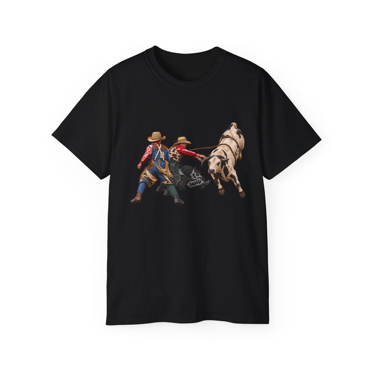 Unisex Ultra Cotton Tee - Cowboys - Clowns and Bull - without Text - 3D Transparent
