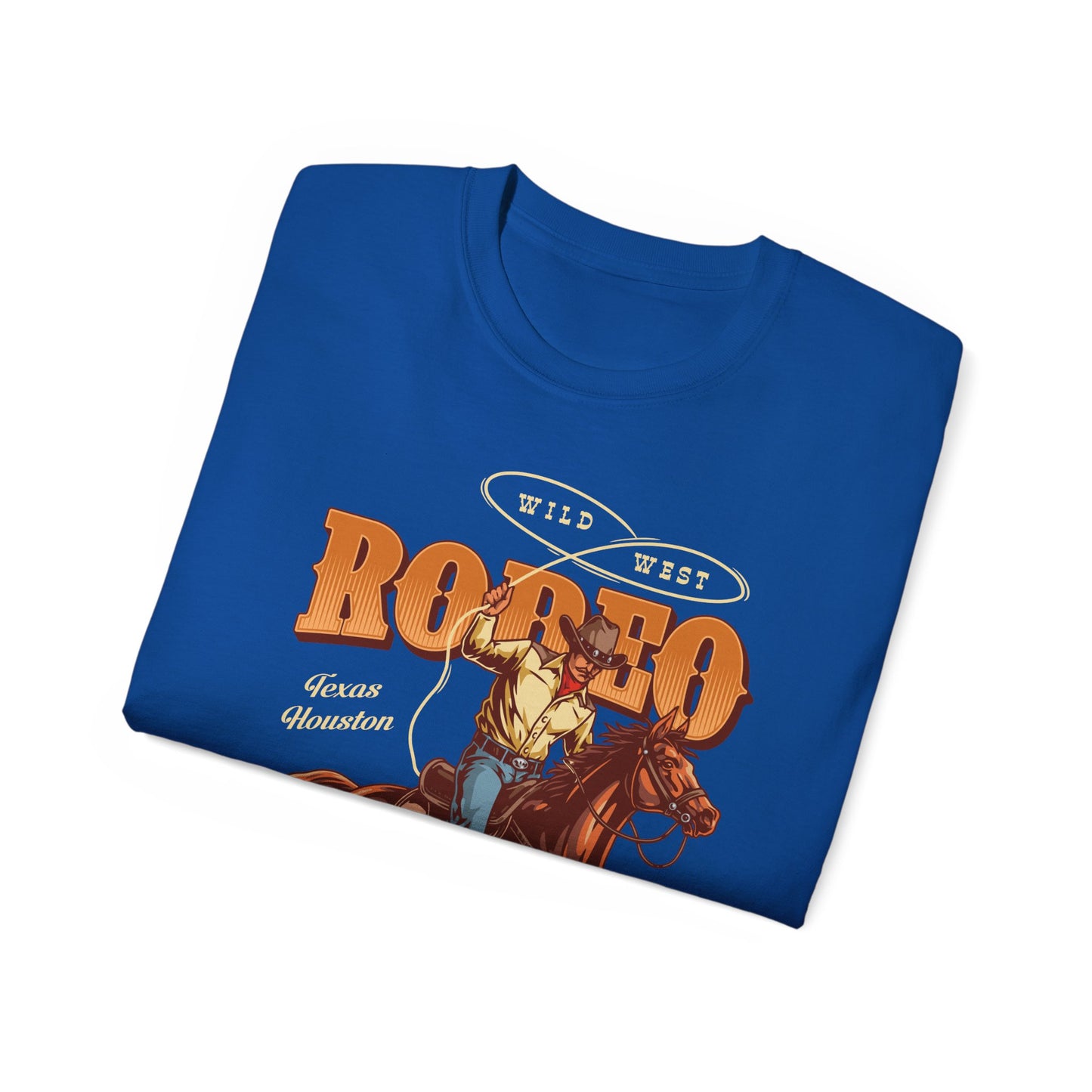 Unisex Ultra Cotton Tee - Wild West - Houston, Texas - American Rodeo Cowboy