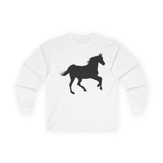 Unisex Ultra Cotton Long Sleeve Tee - Wild Horse - Prancing X 300
