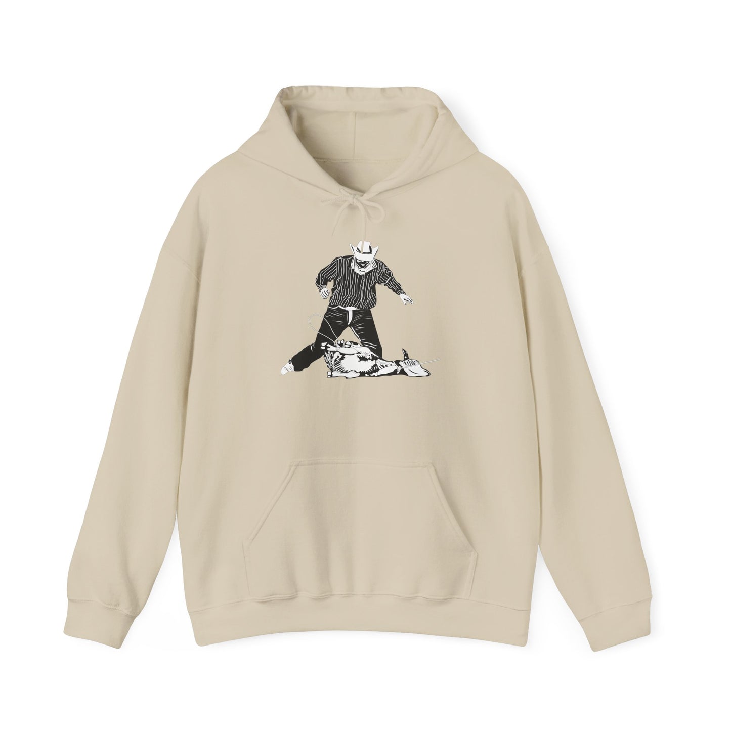 Unisex Hoodie - Calf Roping - BW