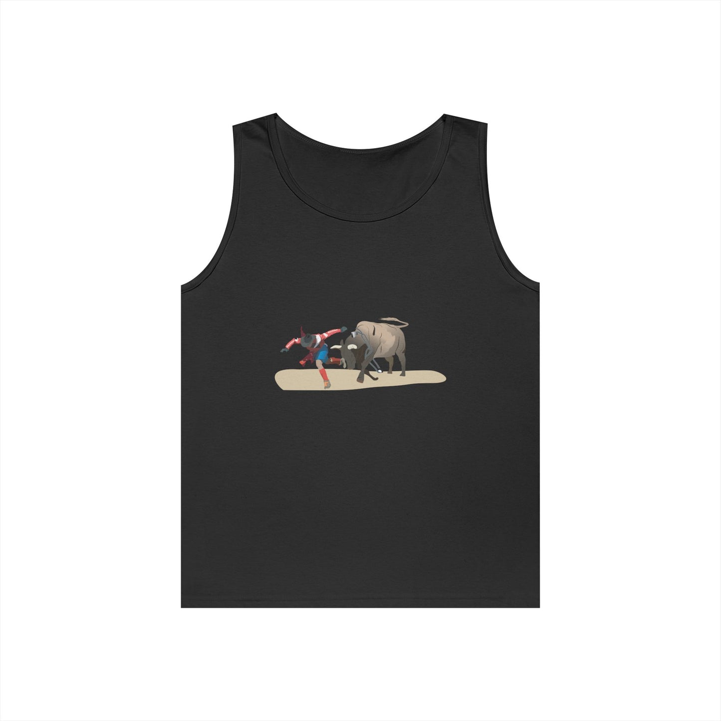 Unisex Heavy Cotton Tank Top - Rodeo - Bull and Clown