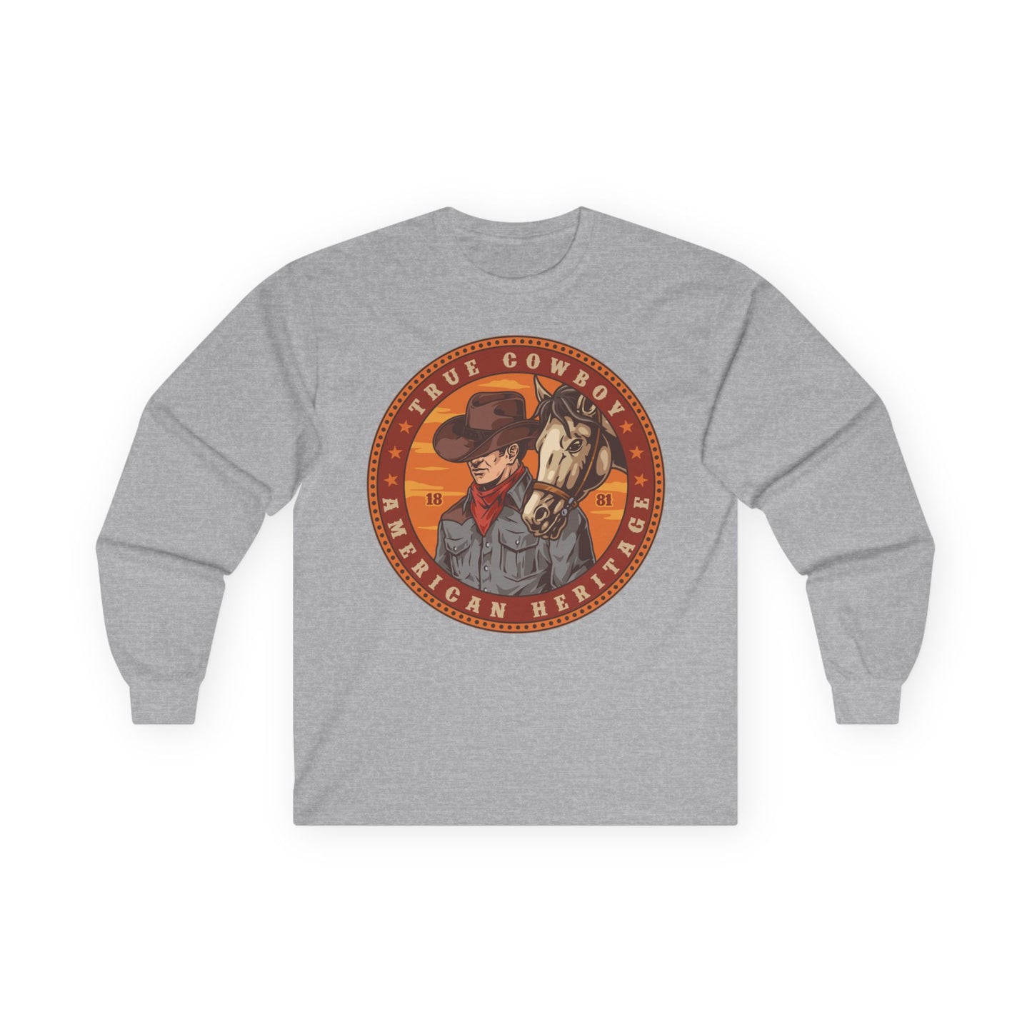 Unisex Ultra Cotton Long Sleeve Tee - True Cowboy - American Heritage