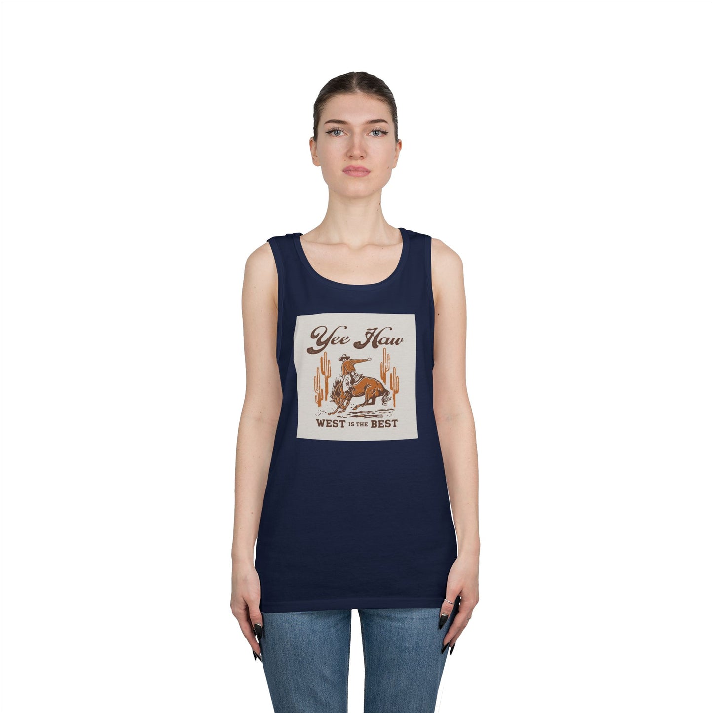 Unisex Heavy Cotton Tank Top - Wild West Cowboy - Yee Haw