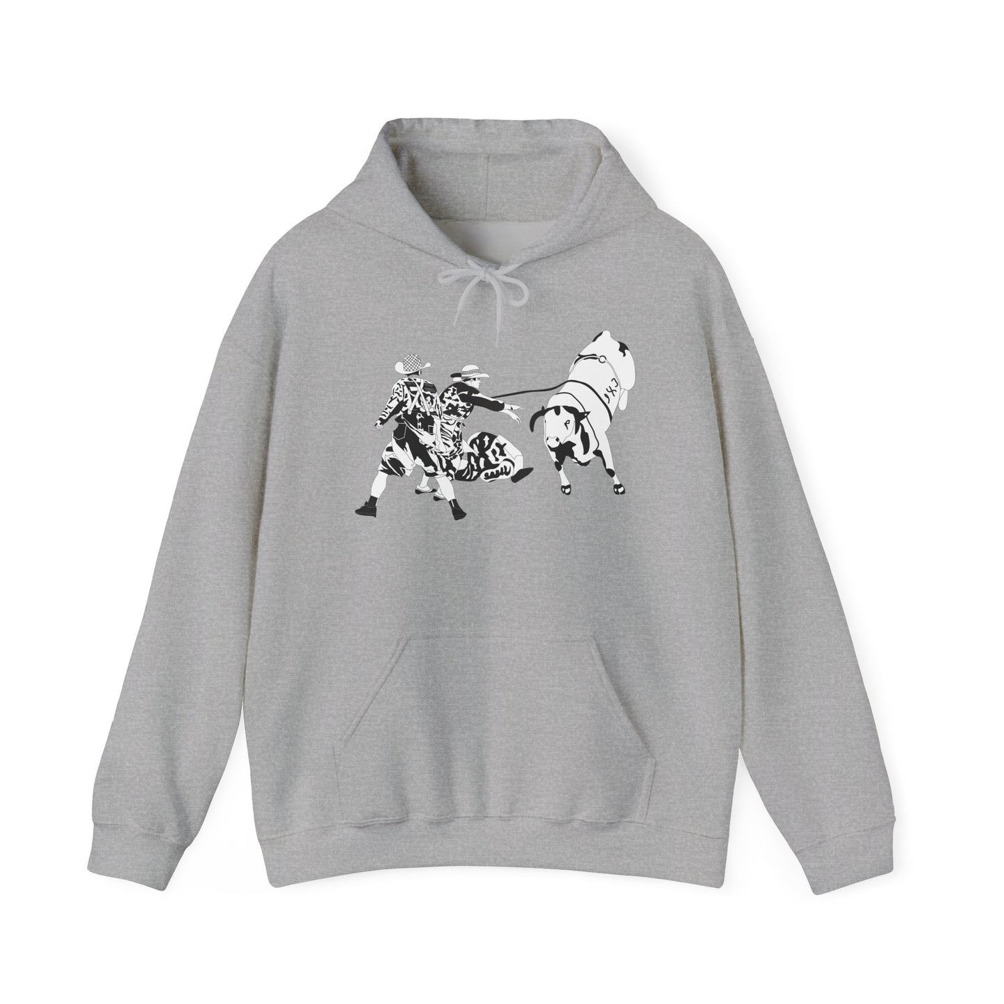 Unisex Hoodie - Clowns and Bull - BW