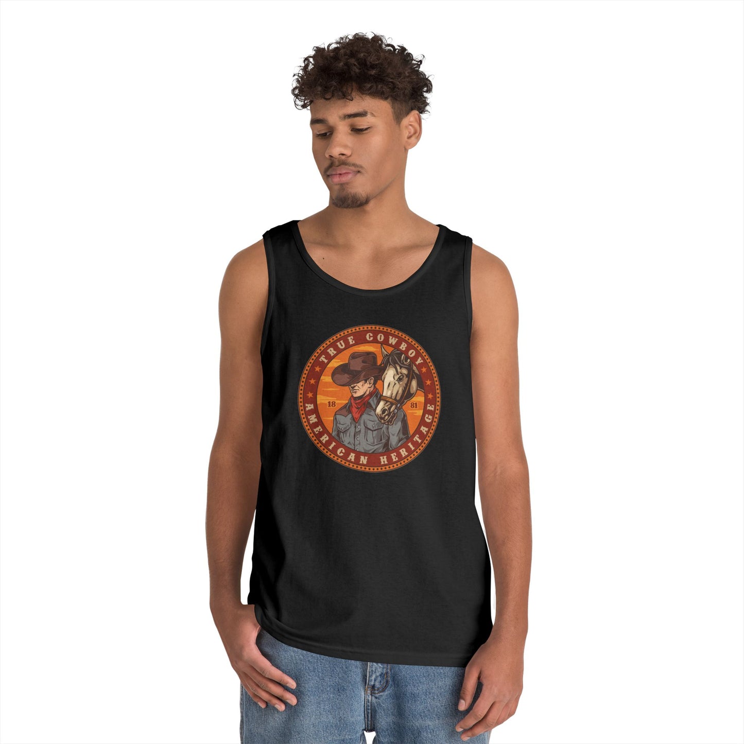 Unisex Heavy Cotton Tank Top - True Cowboy - American Heritage