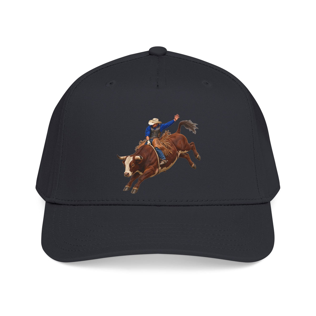 Mid Profile Baseball Cap — Cowboys - Bull Rider - Mid Ride - without Text - 3D Transparent