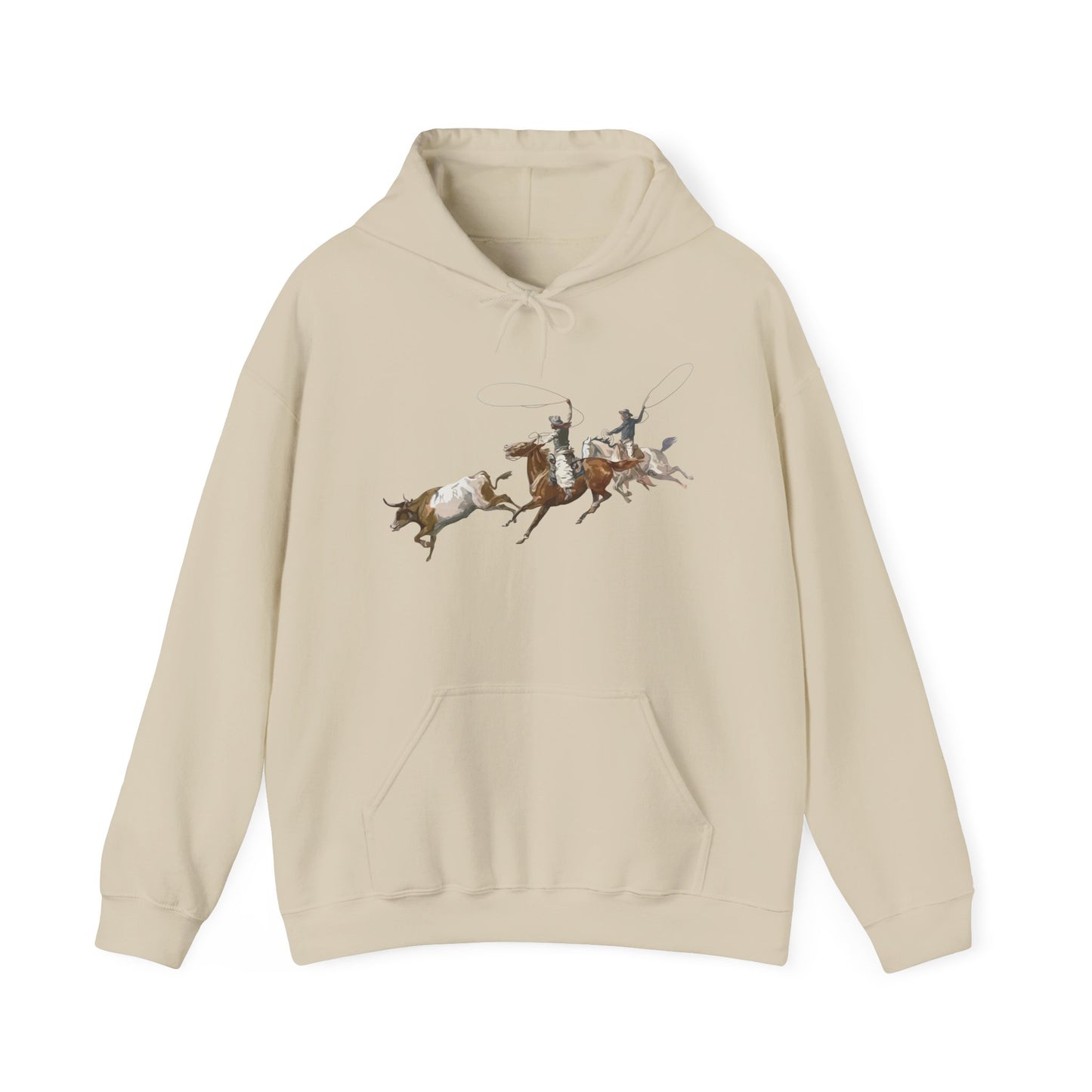 Unisex Hoodie - 2 Cowboys Roping 1 Longhorn X 300