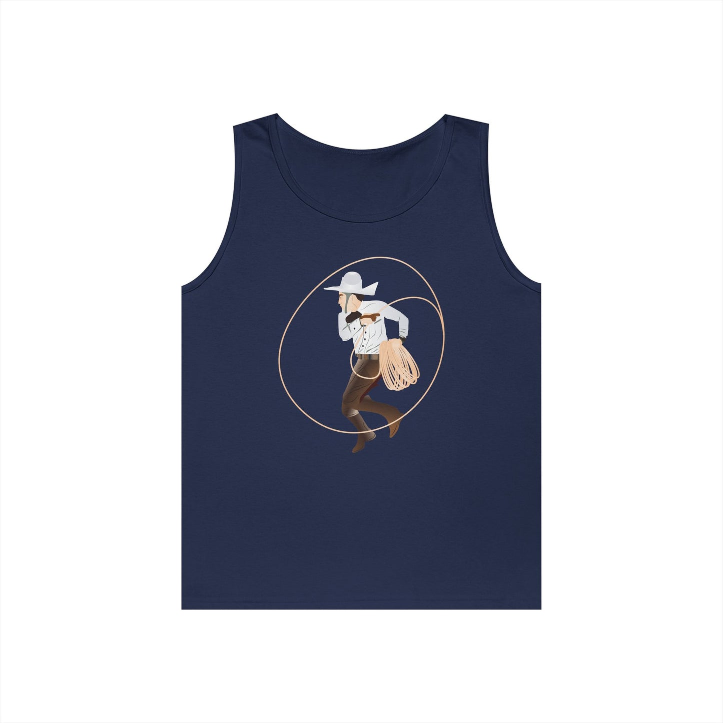 Unisex Heavy Cotton Tank Top - Rodeo - Mexican Cowboy - Lariat