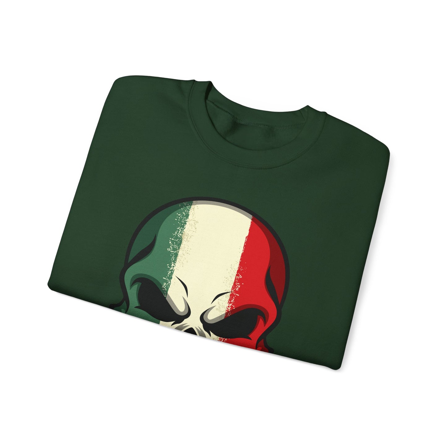 Crewneck Sweatshirt - Red White Green Skull